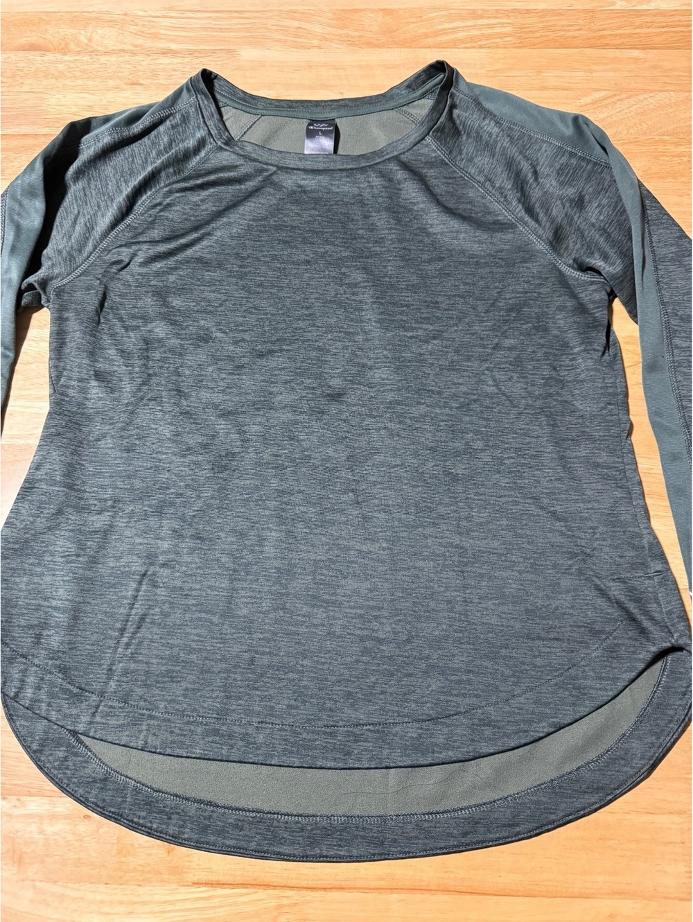 Champion Womenโs Large Dark Forest Green Long Sleeve Athletic Pullover Top